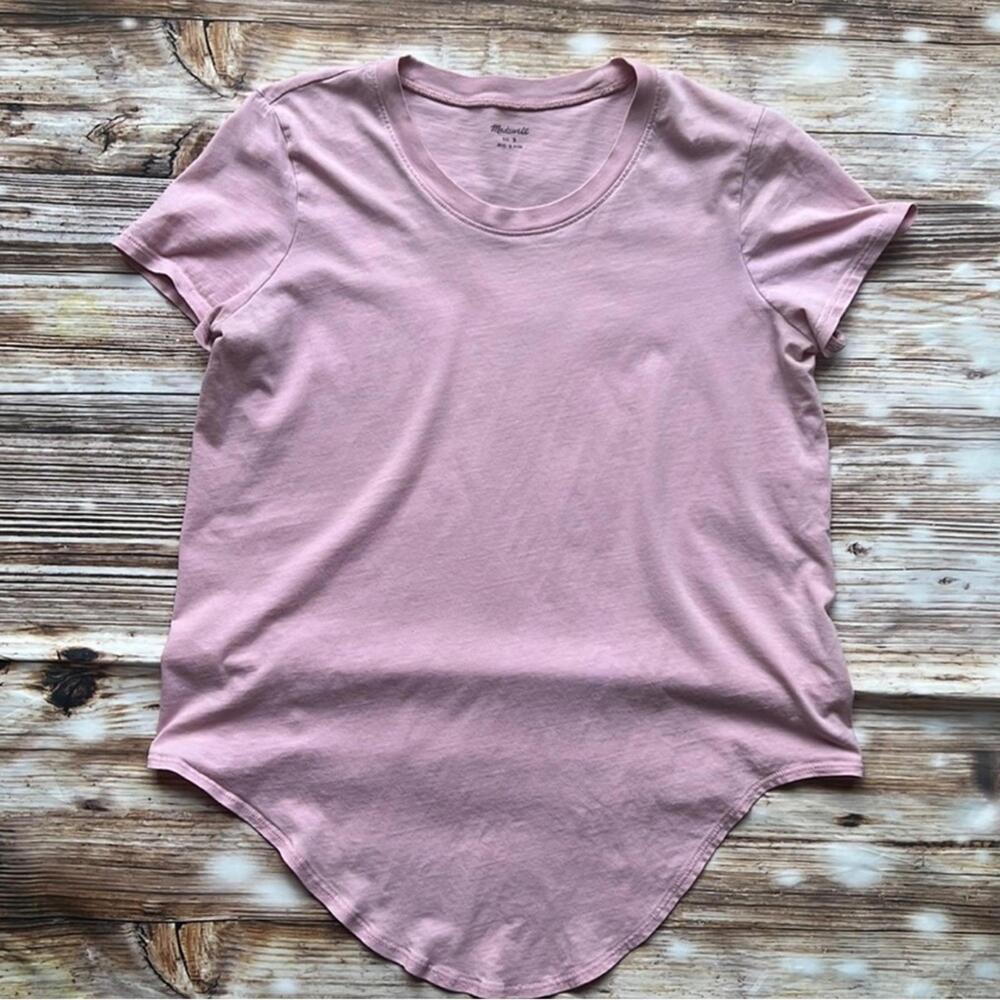 Madewell Knot-Front Tee Women's Pink T-Shirt